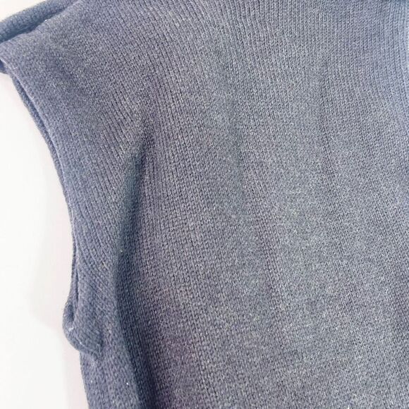 Tory Burch Sweater Vest Womens XS Dark Gray Belt Full Zip Merino Wool - Picture 10 of 11